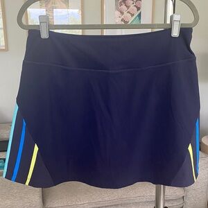 Addison Bay Navy Skirt with Colorful Stripes